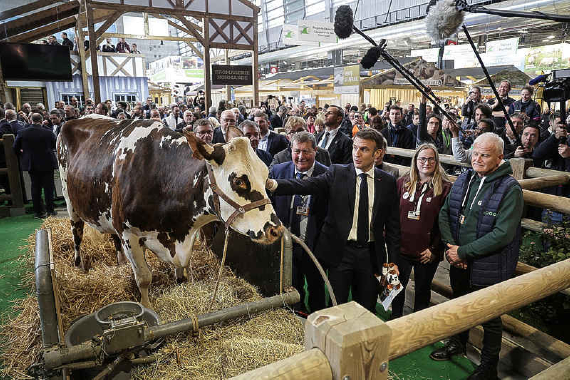 Angry French farmers storm into agriculture fair in Paris 